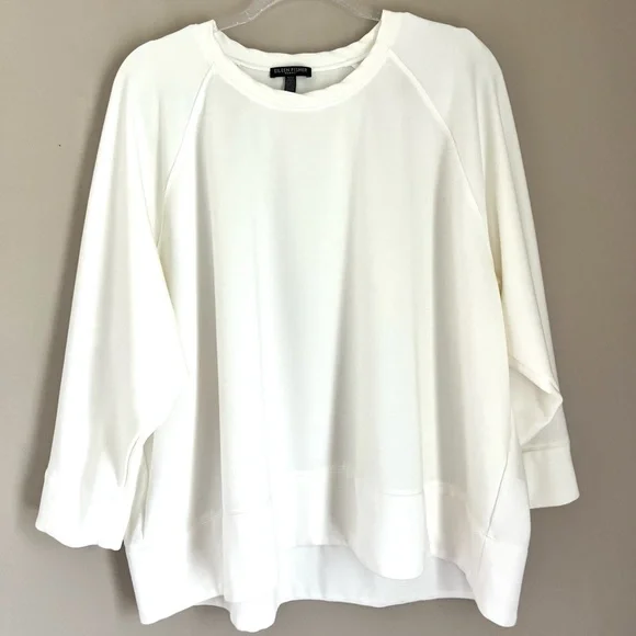 Eileen Fisher Woman’s Ivory/Cream Crew Neck Top sz 3X - Picture 3 of 14